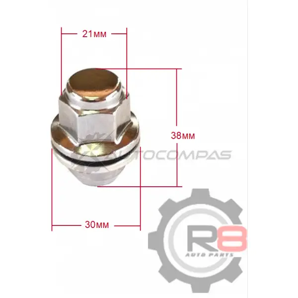 Гайка колесная M12 х 1,25 ключ 21 GALEX 1441273693 87 GTL GX-40224-JK00A изображение 0