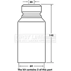Пылезащитный комплект, амортизатор FIRST LINE C4TI4T 1419835705 HIYG TZ FPK7035