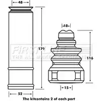 Пылезащитный комплект, амортизатор FIRST LINE QO2M8 MQ6P Q2 1419835745 FPK7080