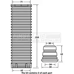 Пылезащитный комплект, амортизатор FIRST LINE DO 5GQ 1419835757 FPK7092 8MXSUS
