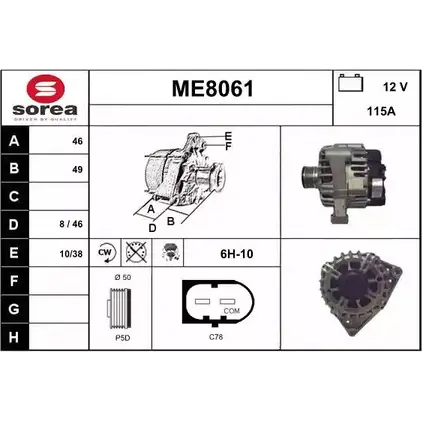 Генератор SNRA J3E3V ME806 1 1419851094 ME8061 изображение 0