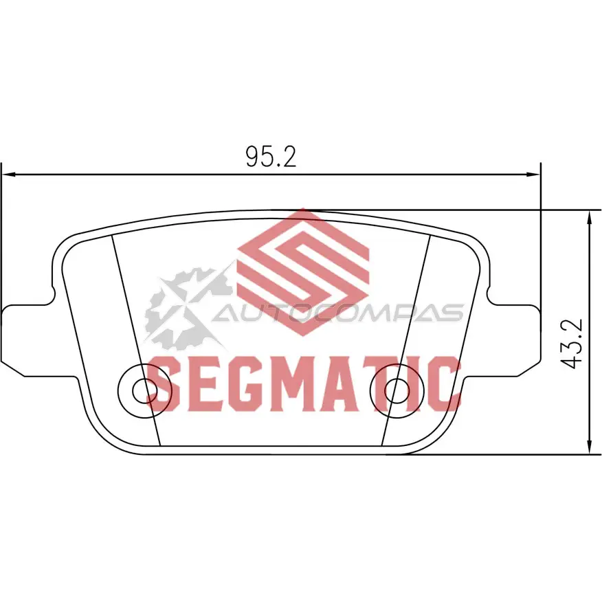 Тормозные колодки дисковые задние ford mondeo 2 0 2007-2014 ford mondeo 2 0 2009-2014 ford mondeo 2 3 2007-2014 SEGMATIC 52 T9X SGBP2606 1441281227