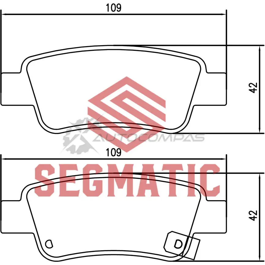 Тормозные колодки дисковые задние honda cr-v 2 0 2007- honda cr-v 2 4 2009- honda cr-v 2 4 2007- SEGMATIC 1441281233 V1 4NA SGBP2611
