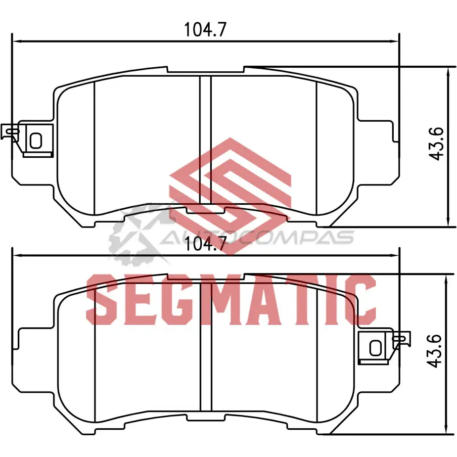 Тормозные колодки дисковые задние mazda cx-5 2 0 2012- mazda cx-5 2 5 2015- mazda cx-5 2 5 2013- SEGMATIC SGBP2600 1441281248 77RC6 M