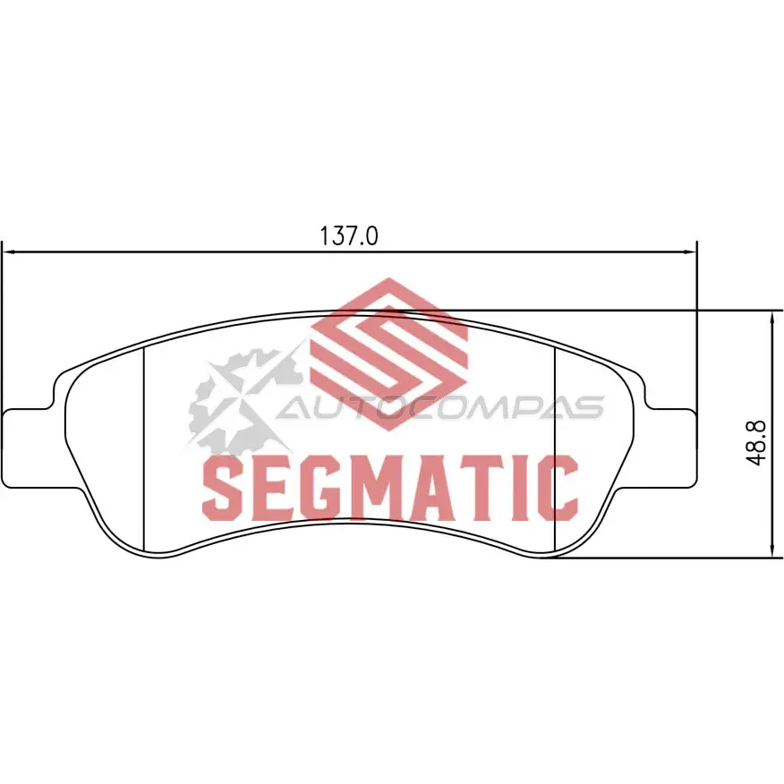 Тормозные колодки дисковые задние peugeot boxer 2 2 2006- fiat ducato 2 3 2006- peugeot boxer 2 2 2011- SEGMATIC 1441281264 9Q 0MTD4 SGBP2644