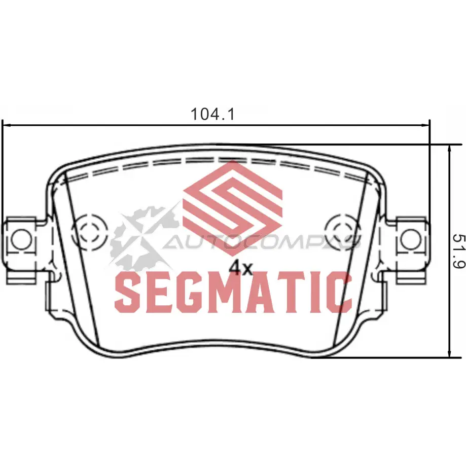 Тормозные колодки дисковые задние skoda octavia 1 6 2013- skoda octavia 1 4 2012- skoda octavia 1 2 2012- - 104 1*52*17 5 SEGMATIC SGBP2625 1441281267 UD TJHR