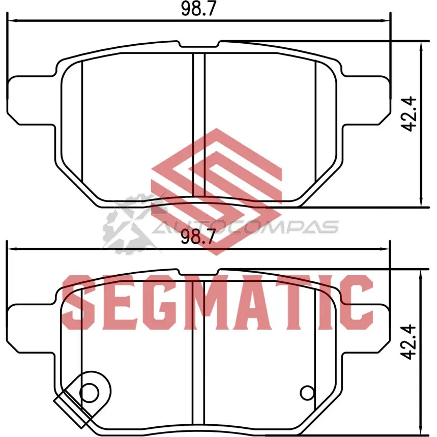 Тормозные колодки дисковые задние toyota corolla 1 6 2007- toyota corolla 1 6 2007-2012 toyota auris 1 6 2007-2012 SEGMATIC 1441281275 JVR UH3 SGBP2579