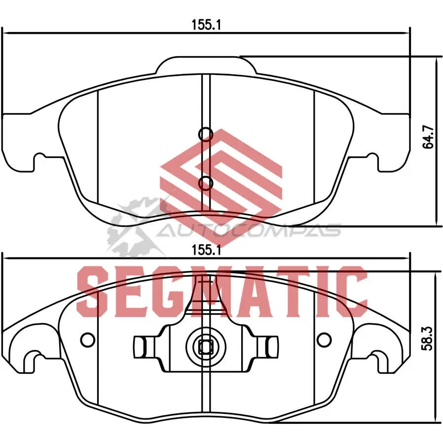Тормозные колодки дисковые передние citroen c4 1 6 2011- citroen c4 1 6 2009- citroen berlingo 1 6 2008- SEGMATIC SGBP2641 5JZ Q601 1441281308