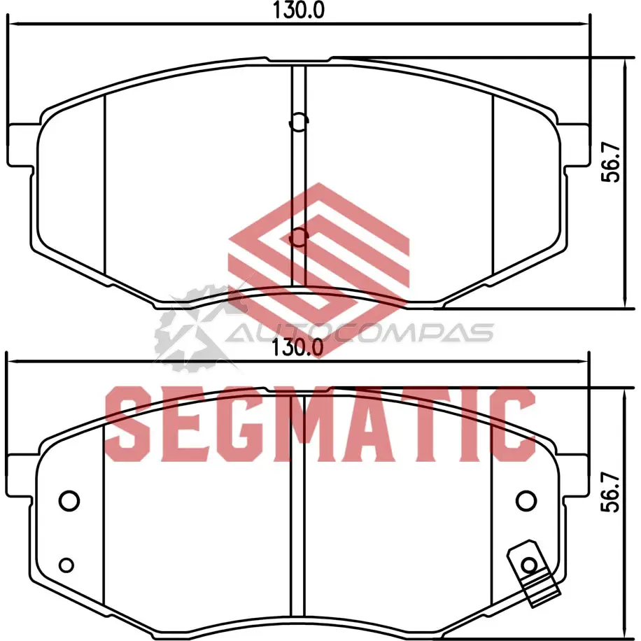 Тормозные колодки дисковые передние hyundai i20 1 4/1 6l 10- ix35 2 0l 10-/ kia sportage 2 0l 10- SEGMATIC SGBP2624 1441281322 DJKUU ZB изображение 0