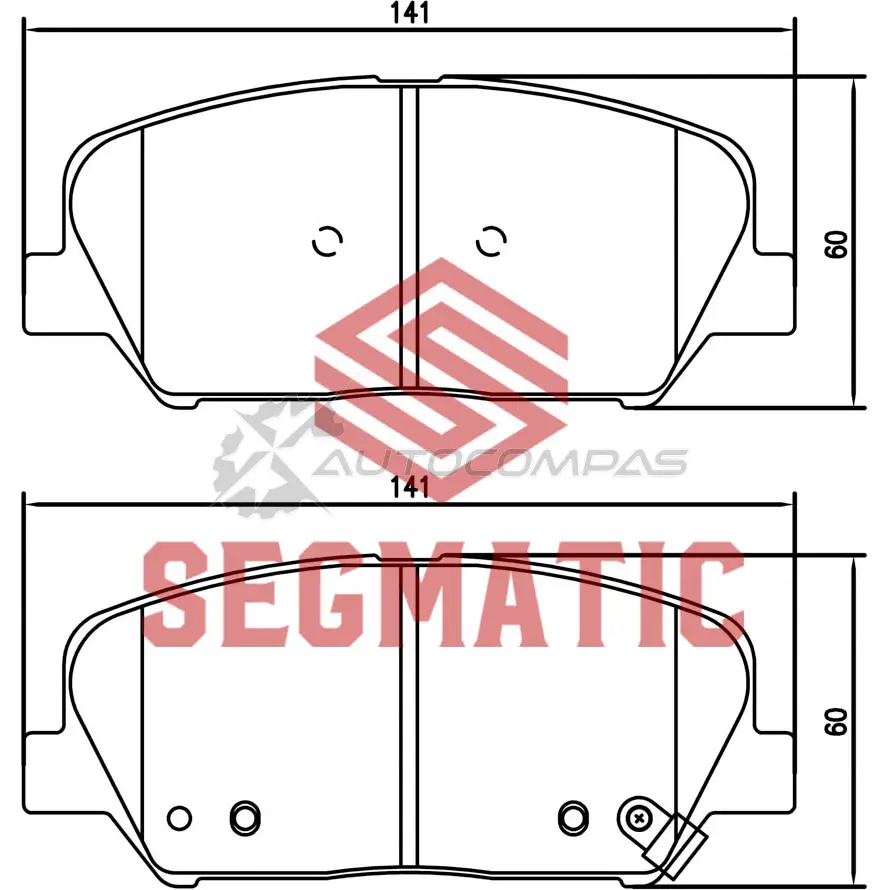 Тормозные колодки дисковые передние hyundai i30 1 6 2012- hyundai i30 1 4 2012- hyundai i30 1 6 2012- SEGMATIC SGBP2643 1441281323 Y3S 2L0