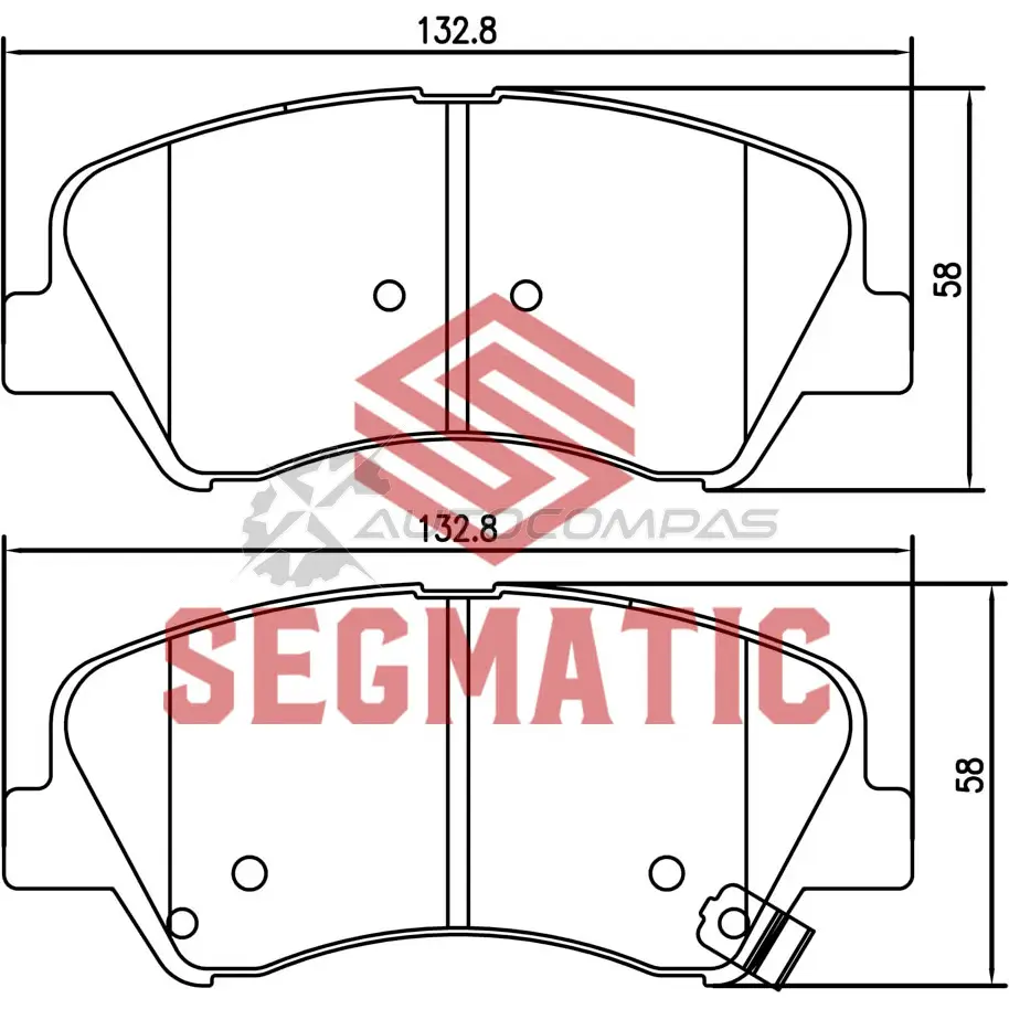 Тормозные колодки дисковые передние hyundai solaris 1 6 2010- kia rio 1 6 2012- hyundai solaris 1 4 2010- SEGMATIC SGBP2552 LS 56S 1441281324