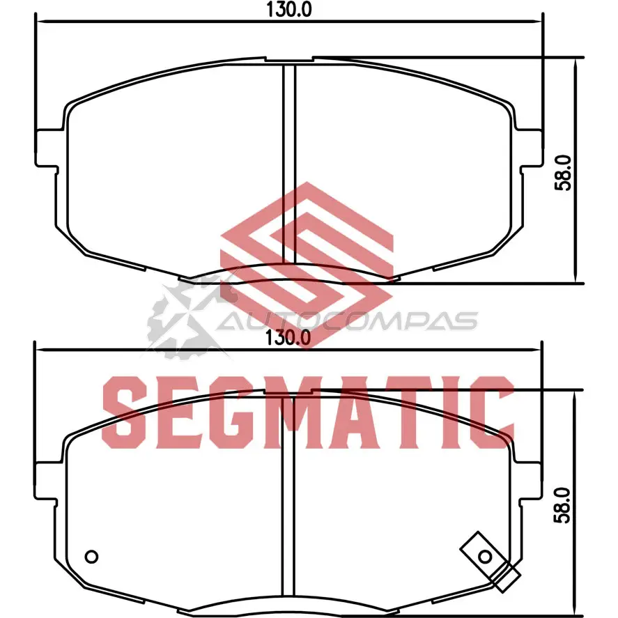 Тормозные колодки дисковые передние kia cerato 1 6 2010- hyundai creta 1 6 2016- kia cerato 1 6 2009- SEGMATIC 1441281328 SGBP2587 K0TC 0WF