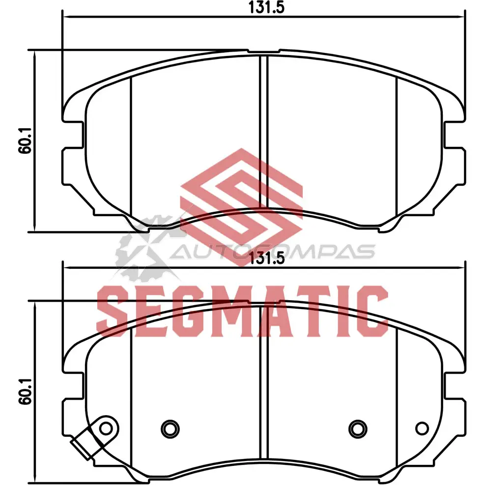 Тормозные колодки дисковые передние kia sportage 2 0 2008- hyundai tucson 2 0 2004-2010 hyundai elantra 1 6 SEGMATIC UO9IS 9 1441281332 SGBP2574