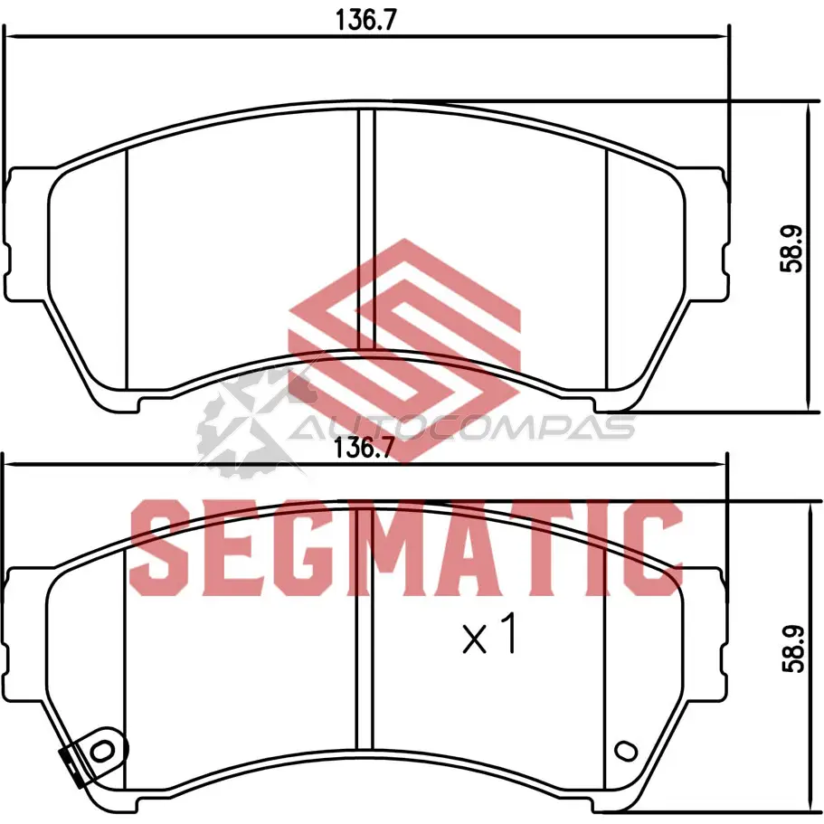 Тормозные колодки дисковые передние mazda 6 2 0 2007- mazda 6 2 0 2008- mazda 6 1 8 2007- SEGMATIC SGBP2615 1441281338 QW 5LA2X