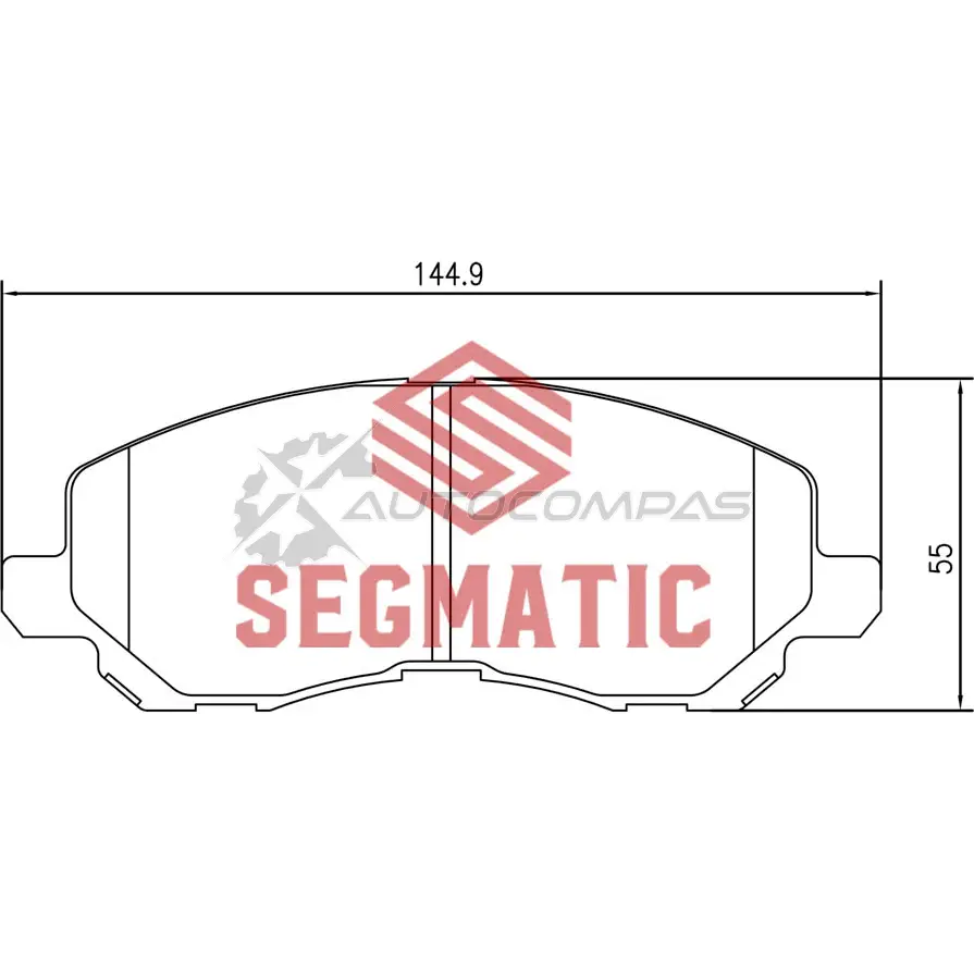 Тормозные колодки дисковые передние mitsubishi lancer 1 6 2003-2008 mitsubishi lancer 1 6 2003- mitsubishi outlander 2 4 2006- 2012 SEGMATIC 1441281350 SGBP2555 EFM64 ZM