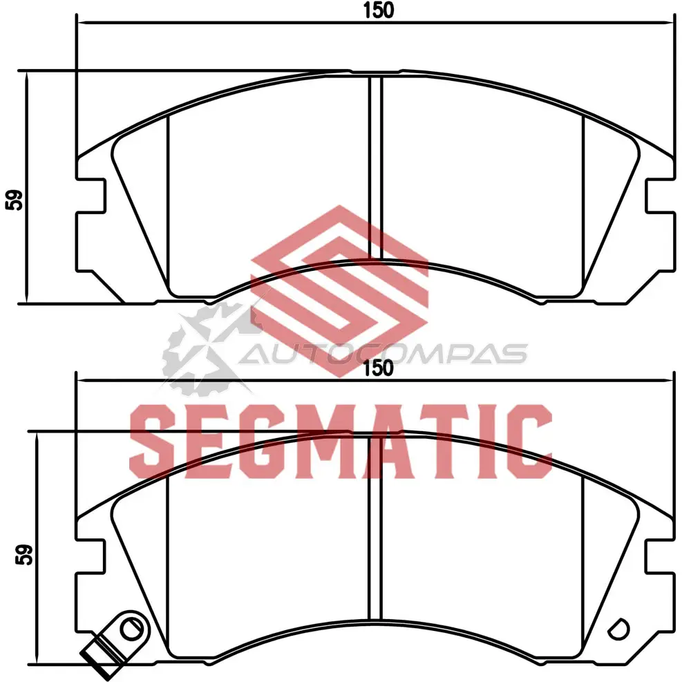 Тормозные колодки дисковые передние mitsubishi outlander 2 0 2012- mitsubishi outlander 2 4 2006-2012 mitsubishi outlander 2 4 2007-2012 SEGMATIC BNBV GRW SGBP2571 1441281351