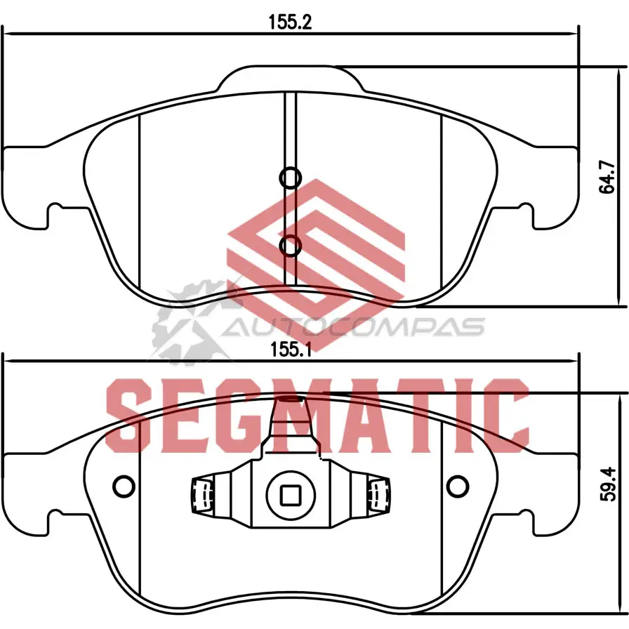 Тормозные колодки дисковые передние renault duster 1 6 2012- renault fluence 1 6 2010- renault duster 1 5 2011- SEGMATIC 4H BAV SGBP2596 1441281367