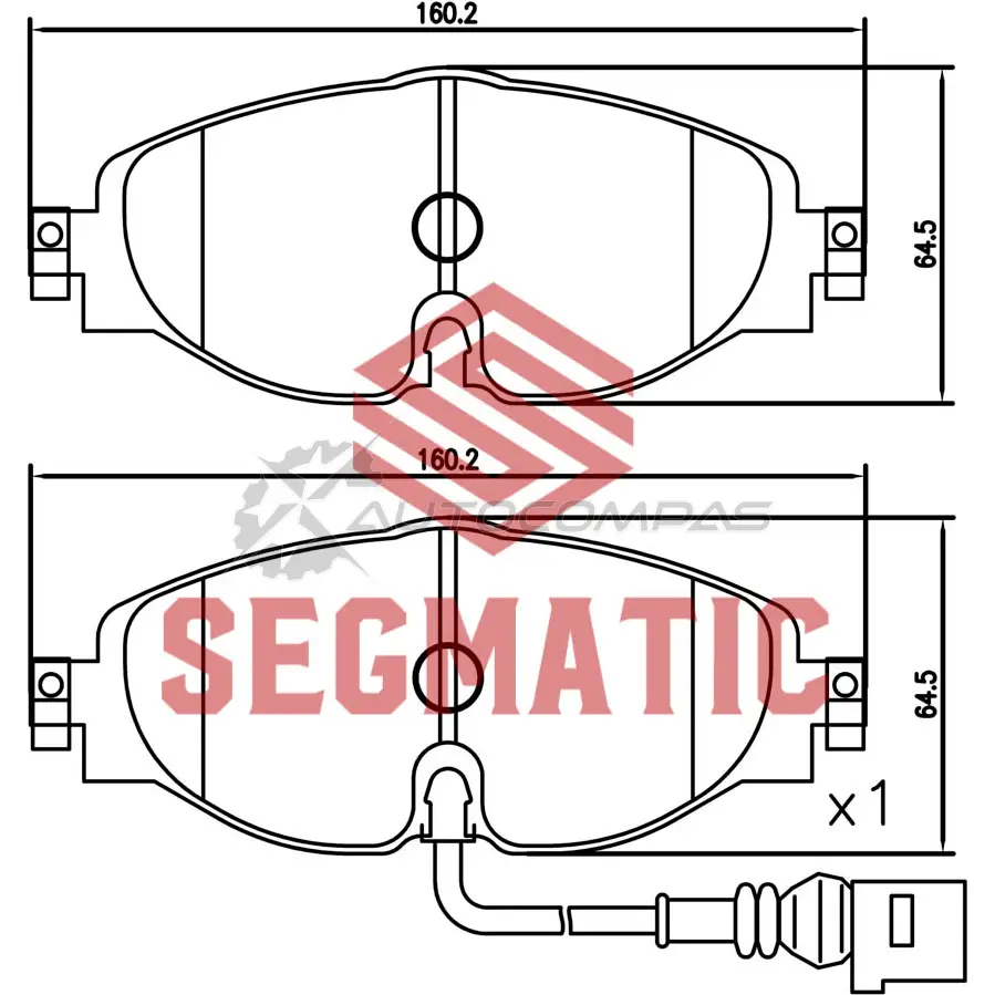 Тормозные колодки дисковые передние skoda octavia 1 6 2014- skoda octavia 1 6 2013- skoda octavia 1 4 2012- SEGMATIC FJU 49 1441281372 SGBP2613