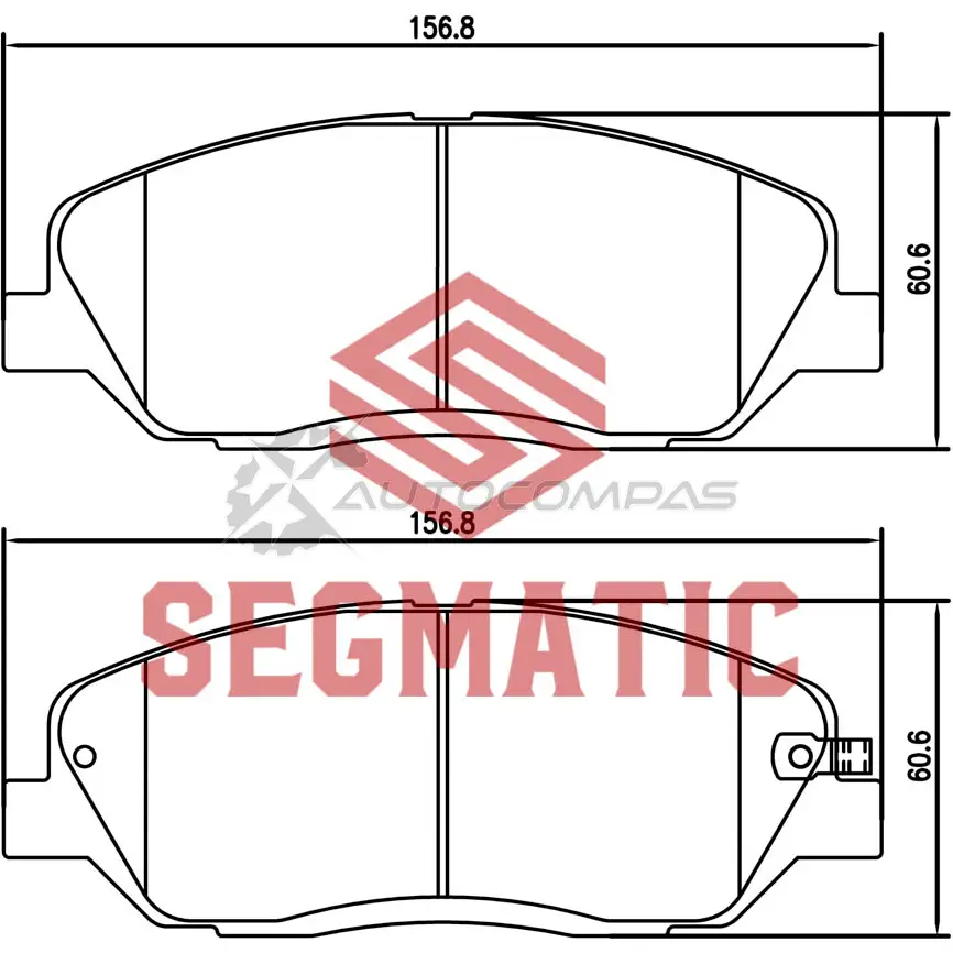 Тормозные колодки дисковые передние ssangyong actyon 2 0 2012- kia sorento 2 4 2009- hyundai santa fe 2 7 2006- SEGMATIC OLUD FD 1441281375 SGBP2585