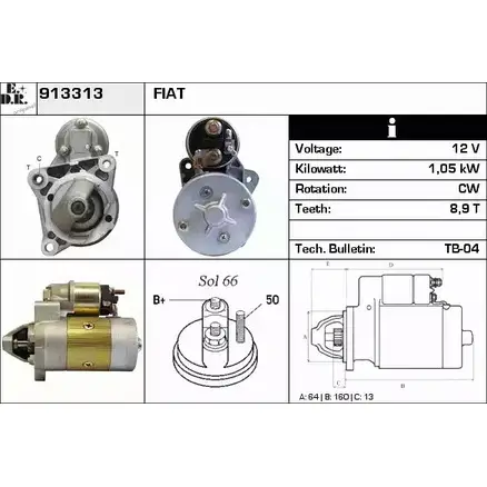 Стартер EDR PIESF 1420127173 Y SEYB 913313 изображение 0