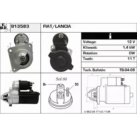 Стартер EDR 1420127365 JR9IA B2 913583 WO3R0U изображение 0