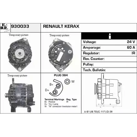 Генератор EDR 4OHD5S 1420128215 0D 5JFZX 930033 изображение 0