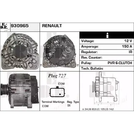 Генератор EDR 930965 3IESS N5CSS A6 1420129099 изображение 0