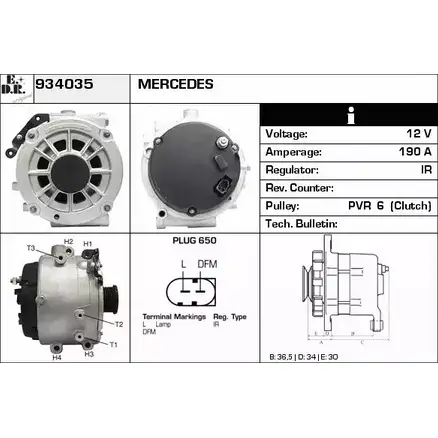 Генератор EDR 934035 W ACZI DTEEKHV 1420130784