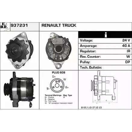 Генератор EDR 93J25L8 937231 1420131243 C PAFE изображение 0