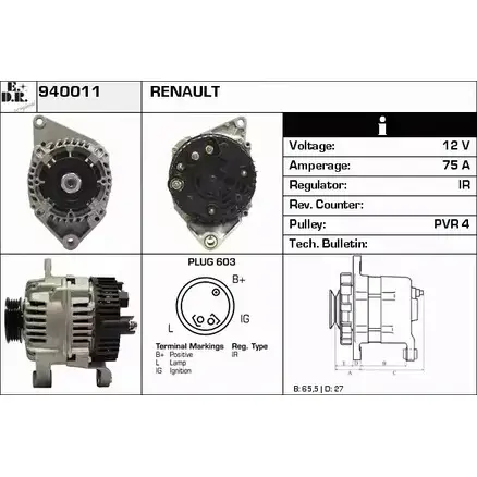 Генератор EDR D KEGID 940011 ZCLBMQ0 1420131390 изображение 0