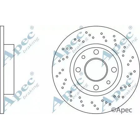 Тормозной диск APEC BRAKING SAL2 R DSK3235 1420429485 9XDW8G изображение 0