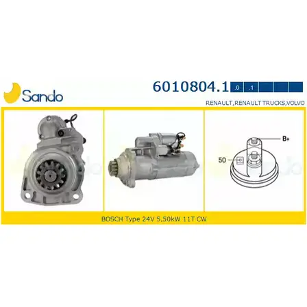 Стартер SANDO NI Y5RC 1420434886 AT04M 6010804.1 изображение 0