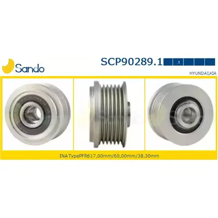 Шкив генератора SANDO ITV8C 1420435377 FM8 LL SCP90289.1 изображение 0