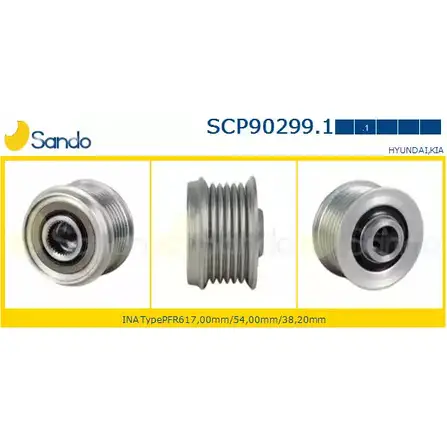 Шкив генератора SANDO 1420435379 CMX C9 RGHTGZA SCP90299.1