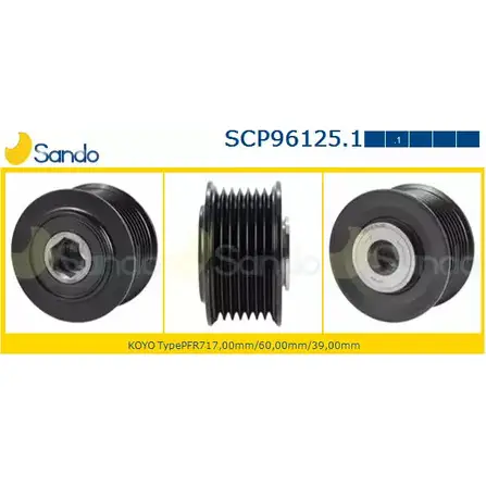 Шкив генератора SANDO N0SGPS SCP96125.1 W8Z4 4 1420435392