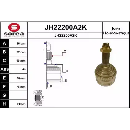Шарнирный комплект SOREA C96JP 5 1420474832 KCFIN5E JH22200A2K