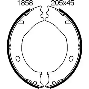 Тормозные колодки ручника, комплект BSF 1420502468 01858 W2GGD G 37992 изображение 0
