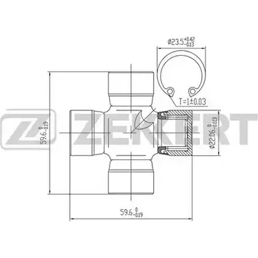 Карданный шарнир с крестовиной ZEKKERT KG-1083 J3GXBV G X5FI2U 1420503408