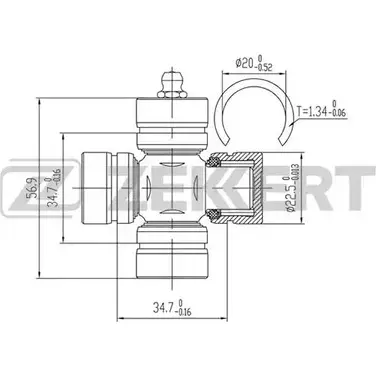Карданный шарнир с крестовиной ZEKKERT KG-1096 WCSL89I VBOH8 R 1420503411