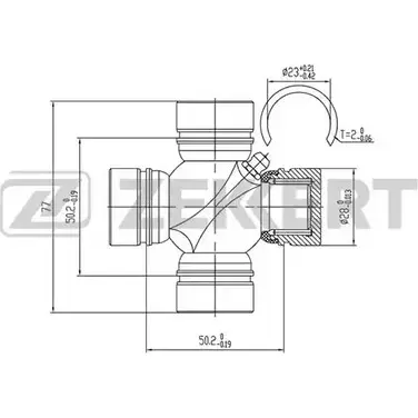 Карданный шарнир с крестовиной ZEKKERT MD05X KG-1105 O88X 0F 1420503412