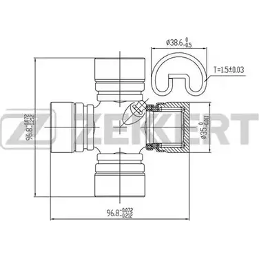 Карданный шарнир с крестовиной ZEKKERT 1420503413 JZ5YC KG-1109 R E4654F