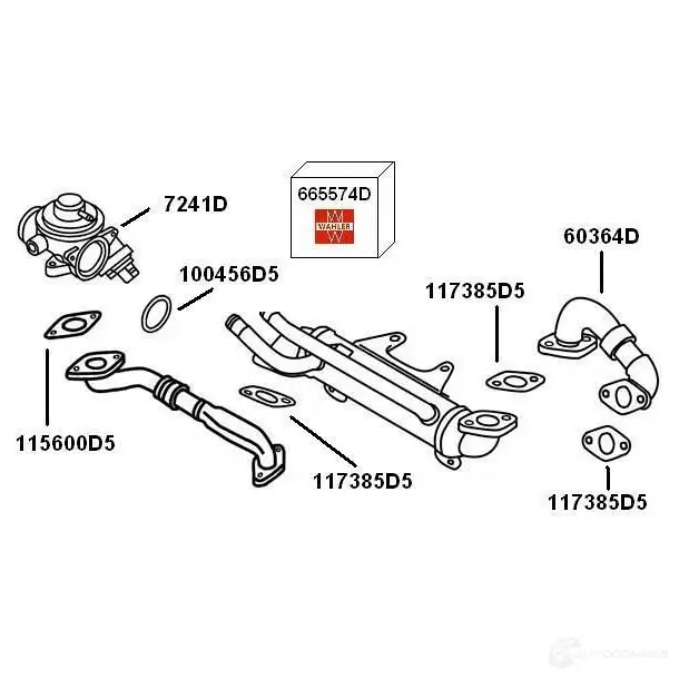 Трубка клапана EGR WAHLER 60364D 1D4QE C 4029783010705 865623 - Изображение 1