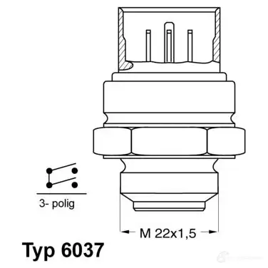 Датчик вентилятора радиатора WAHLER AIV SG 4029783007620 6037.81D 865624 изображение 0