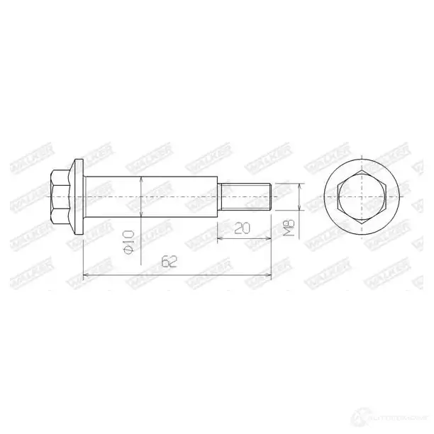 Болт глушителя WALKER 3277490831941 132466 83194 3UFIE J изображение 0