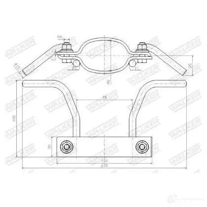 Кронштейн крепления глушителя WALKER 3277490803528 80352 1416767086 Q0UJ 8 изображение 0