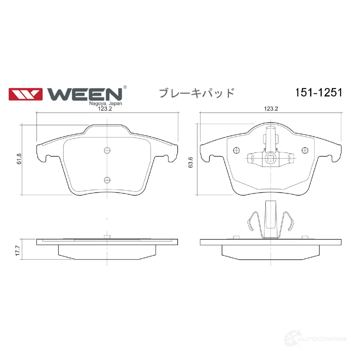 Тормозные колодки дисковые WEEN 1511251 3253350 24012 240 11 изображение 2