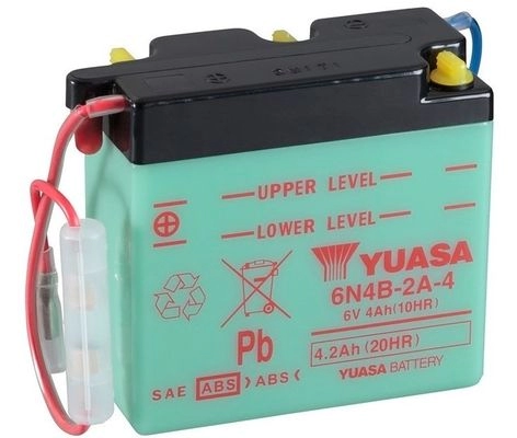 Аккумулятор 4.2 ач обратная а 6 в 102x48x96 YUASA 6N4B2A4 1424867717 5050694010477 I6S36 YY изображение 0