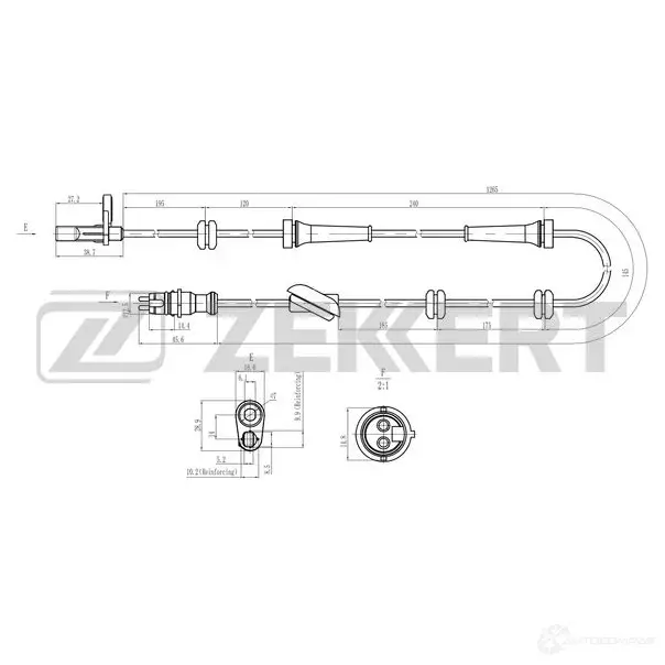Датчик АБС ZEKKERT 8Z4W J SE-6227 1440198866