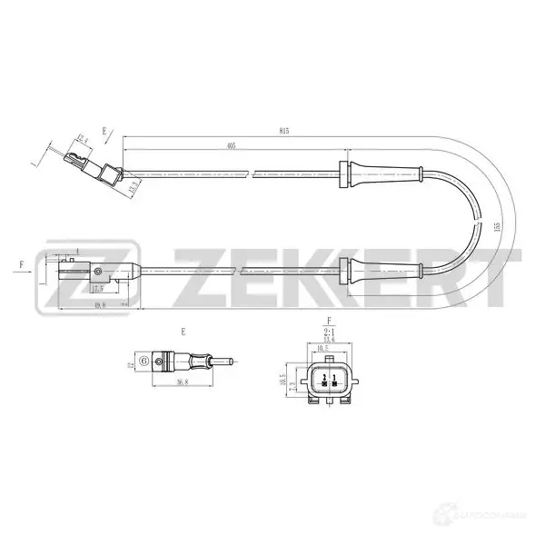 Датчик АБС ZEKKERT SE-6192 1440198889 6ISM XV7 изображение 0