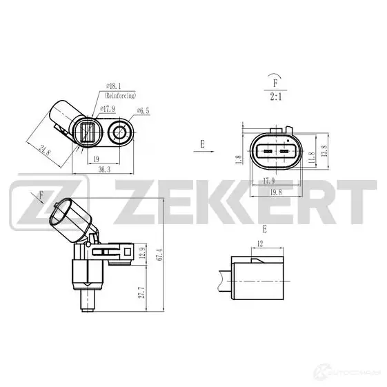 Датчик АБС ZEKKERT SE-6182 2 N4CUU 1440198897